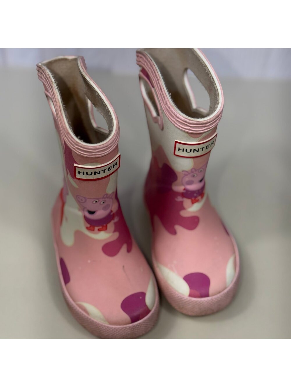 Hunter Peppa Pig Pink Camo Rain Boots Girls Size 4